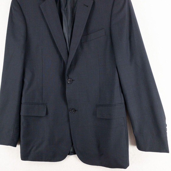 Jhane Barnes Blazer Jacket Mens 40R Blue 100% Wool Two Button Athletic Fit - Picture 3 of 14